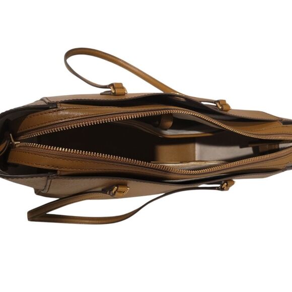 Tory Burch Emerson Brown Saffiano Leather Reva Logo Zip Tote Bag # 136091 - Picture 5 of 12